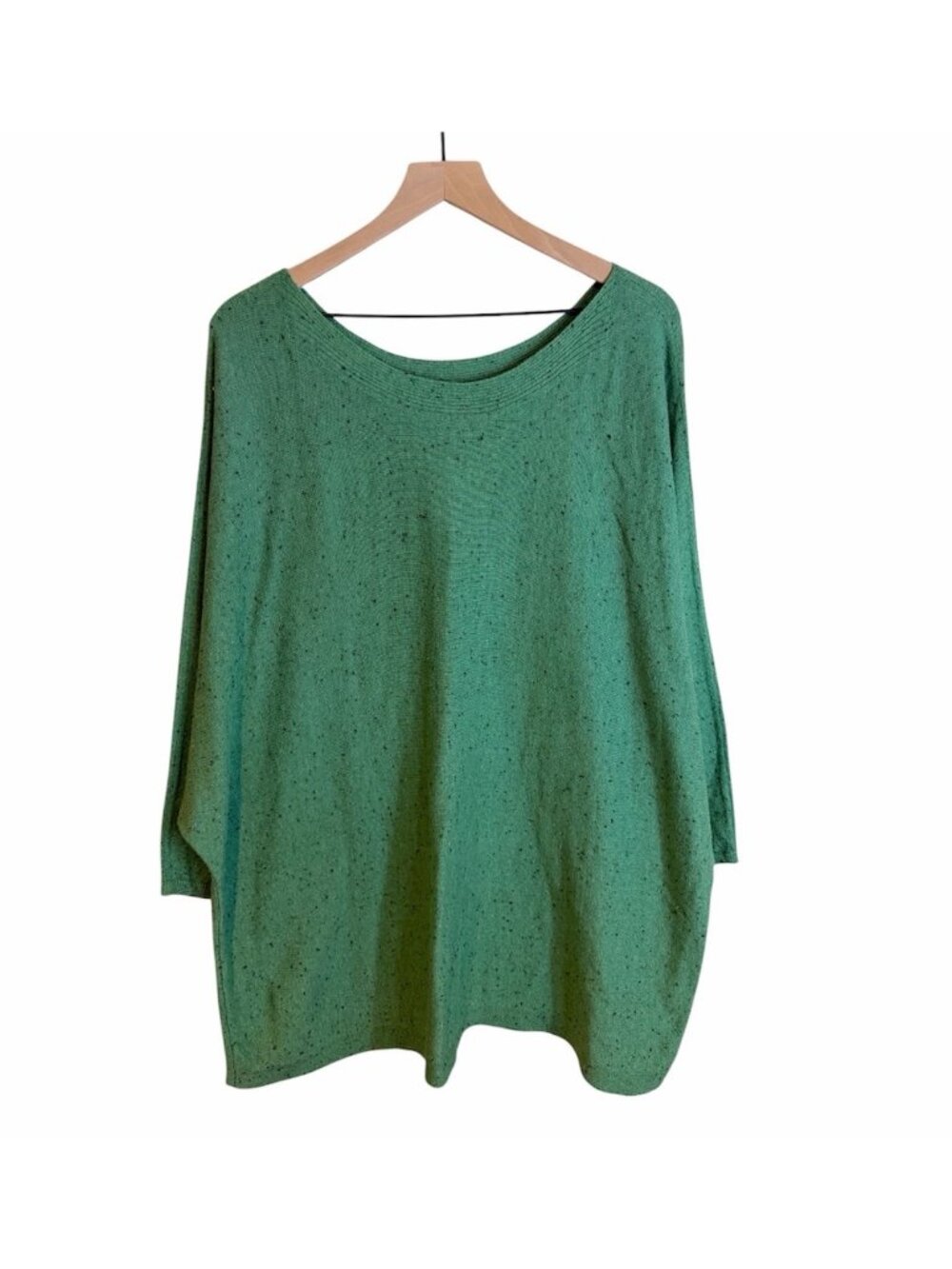 J. Jill Green Speckled Cotton Rayon Tunic Sweater 2X